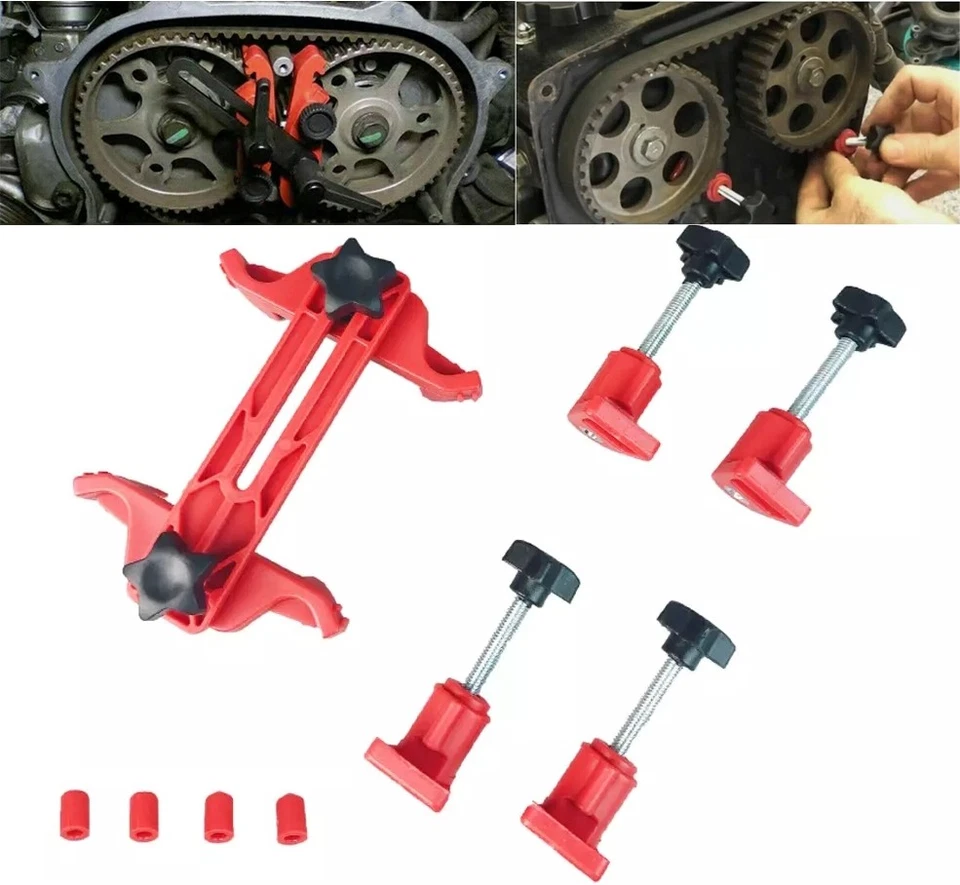 Kit de herramientas de bloqueo de engranajes de piñón de sincronización de árbol de levas abrazadera de doble leva universal 5 piezas/juego Foto 1 de 4