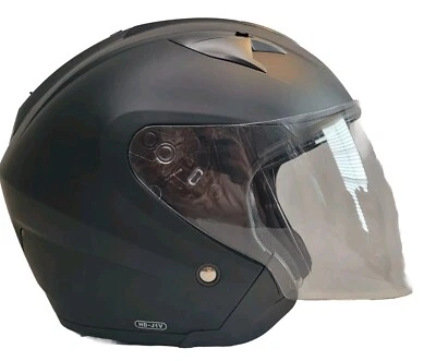 Harley Davidson Motorcycle Helmet Size Small Matte Black w/ Shield & Bag - HDH1V - Image 1 of 4