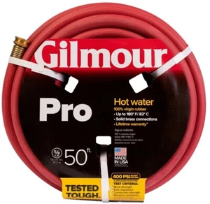 Gilmour 886501-1001 Heavy-Duty Garden Hose 5/8" x 50' RED RUBBER HOT WATER USA - Picture 1 of 1