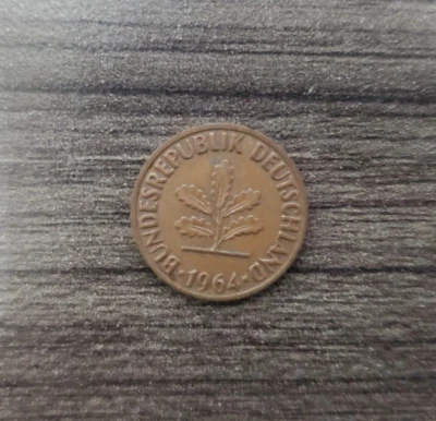 1964 GERMANY 2 PFENNIG COIN - Nice Collector Coin - Free Shipping - Image 1 of 4