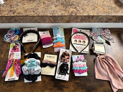 12 Piece Scunci Lot: Headbands, Clips & Scrunchies: Multicolor #9 - Image 1 of 4