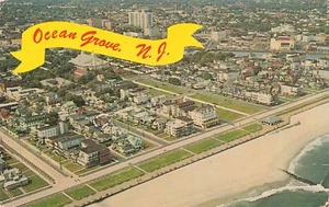 Vintage Aerial View Ocean Grove New Jersey Posted Postcard - Imagen 1 de 2