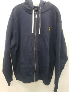 Polo Ralph Lauren Men's Classic Full Zip Athletic Fleece Hoodie Navy Blue XL L - Picture 1 of 8