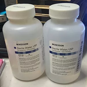 2 Pack McKesson Sterile Water USP 250mL Irrigation Non-Pyrogenic Exp 05/2026 - Picture 1 of 3