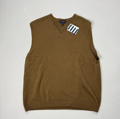 Lands End Men’s XL 46-48 Cotton V-Neck Sweater Vest NWT Outdoor Classic Casual - Image 1 of 4