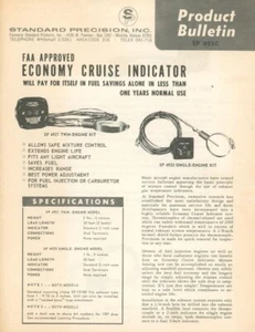 Standard Precision Product Bulletin 4920 Economy Cruise Indicator Aircraft 1960s - Picture 1 of 4