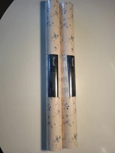 Norwall Wallpaper Rolls 2 Count  BLUE FLOR. Pattern Vinyl  Wall Covering NOS 90S - Picture 1 of 8