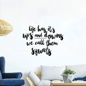 Workout Squats Exercise Quote Vinyl Art Sticker Home Room Gym Wall Decal Decor - Imagen 1 de 5