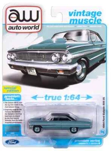 Auto World Ford Galaxie 500XL Dynasty Green Black Roof 1:64 Die-cast - Picture 1 of 3