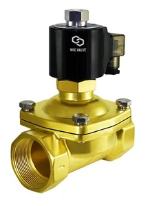 Válvula de agua de aire eléctrica diferencial cero normalmente abierta de latón de 2 pulgadas 12 V CC - Imagen 1 de 4