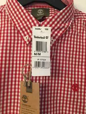 Timberland Men's Long Sleeve SLIM FIT Rattle River Gingham Shirt  ~ M - Image 1 of 4