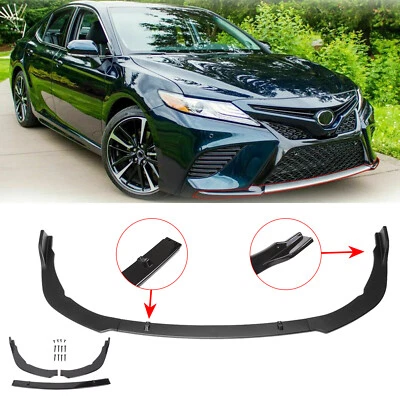 Front Bumper Lip Fit 2018-2020 Toyota Camry SE/XSE Glossy Black Foto 1 de 4