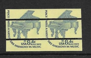  IMPERFORATE ERROR Coil Pair Scott #1615Cf, Americana 8.4c Piano, MNH, Cat $15 - Picture 1 of 1