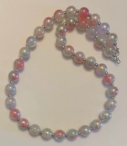 18" irisierende pastellfarbene Glasperlen Halskette - Bild 1 von 3
