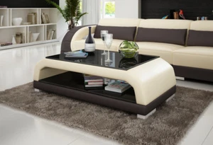Tavolo design in vetro pelle divano tavolo tavoli vetro divano tavoli soggiorno - Foto 1 di 11