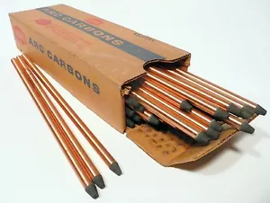 CARBON ARC RODS for 35mm FILM PROJECTION - 1 BOX of 7mm x 9" NATIONAL NEGATIVES - Picture 1 of 3