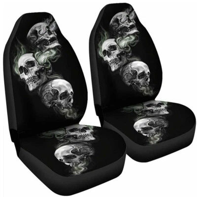 Car Front Seat Cover Protector Cushion Full Surround 3D Skull Printing Graphics - Image 1 of 4