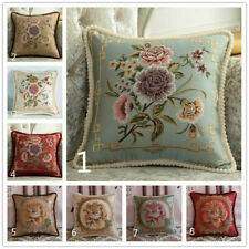 1 Piece Sofa Pillow Cover Set Cushion Embroidery Floral Home Decor Vintage*