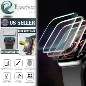 Full Tempered Glass Screen Protector for Apple Watch Series 9 8 7 6 Ultra 49 45 - Picture 1 of 6