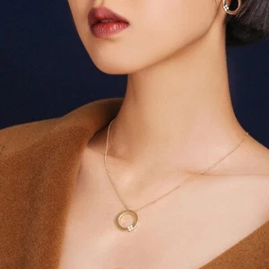 Roberto Coin18ct Yellow Gold Love in Verona 0.10cttw Diamond Pendant - Picture 1 of 12