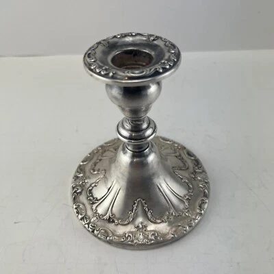 Candelabro vintage adornado Gorham plateado 4,75"" de alto Foto 1 de 4