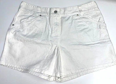 vtg 90s LA Blues White Denim high waist shorts 6 pockets womens 14 - Image 1 of 4