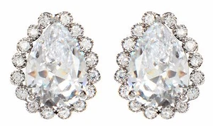 Amrita Singh Catherine Victorian CZ Pear Stud Collection Earrings ERC 6318 NWT  - Picture 1 of 1