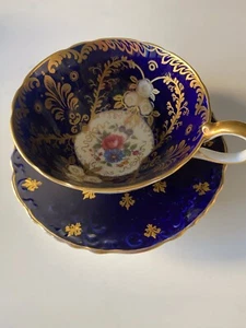ANTIQUE AYNSLEY CUP & SAUCER “ROYALTY”DESIGN CUP. 7687. - Picture 1 of 9