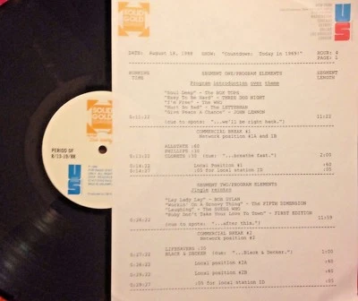 RADIO SHOW 8/18/88 TODAY IN 69: JOHN LENNON, BOB DYLAN, NEIL DIAMOND,JOHNNY CASH - Image 1 of 2