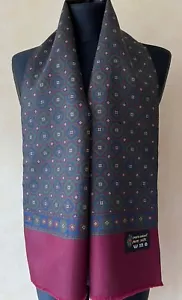 De colección Increíble Fina Lana Mezcla Seda Hombre Bufanda Ópera 2 Capas Verde Azul Borgoña - Imagen 1 de 12