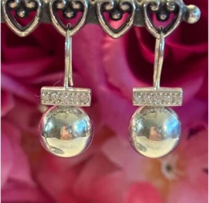 Silpada "Jahres Ohrringe" Sterlingsilber und Zirkonia Kugeln W3005 - Bild 1 von 11