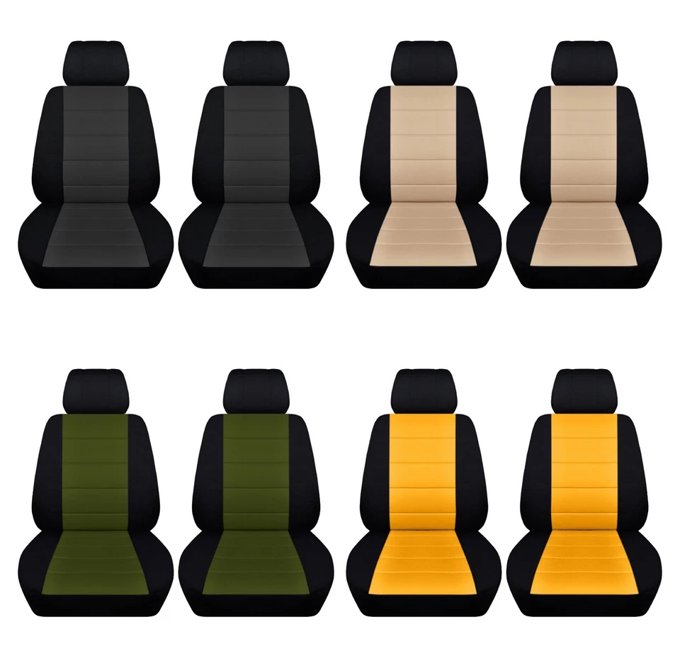 Car Sedan Seat Covers Fits 2013-2017 Ford Fusion Front Seat Black and Color ABF - Image 1 of 1