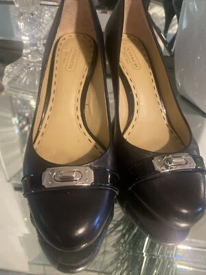 ZAPATOS COACH MUJER, CUERO, NEGROS, CÓMODOS, AUTÉNTICOS, TACONES 3 PULGADAS Talla 7B Foto 1 de 4