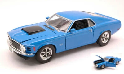 MODELLINO AUTO STATICO DIECAST FORD MUSTANG BOSS 429 1970 BLU SCALA 1:24 - Immagine 1 di 2