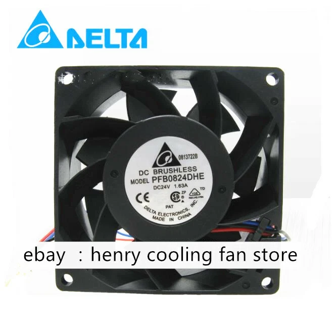 Delta PFB0824DHE Large Air Volume Cooling Fan Dc24v 1.63a 80*80*38mm 3pin