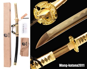 Gold Dragon Tachi Katana T10 Steel High Quality Japanese Samurai Sharp Sword - Picture 1 of 15