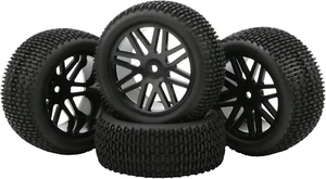 4 Stück RC Räder, 1/10 RC Reifen, Offroad Auto Buggy Gummireifen Reifen & Felge - Bild 1 von 12