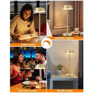 Cordless Table Lamp 3 Color Temperature Stepless Dimming 2000mAh Battery Oper. - Picture 1 of 12