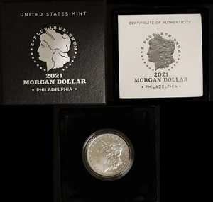 2021 Philadelphia - Morgan .999 Silver Dollar Uncirculated with Box & COA - Picture 1 of 10