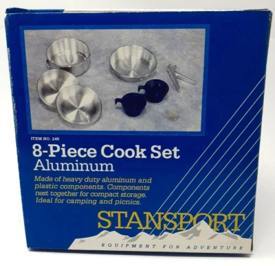 Stansport 8-Piece Cook Set Aluminum - 2 man - Camping Hiking Survival NEW - Image 1 of 3