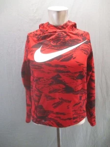 NIKE DRI-FIT Size L Kids Unisex Red Pocket Warm Training Athletic Hoodie 033 - Picture 1 of 9