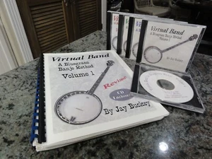 Virtual Band Banjo 4 Books and 5 CDS Bluegrass Banjo Method - Foto 1 di 21