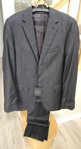 Jos. A. Bank Reserve - Slim Fit - Size 44 L 38 W  Charcoal Check, 100% Wool Suit - Picture 1 of 17