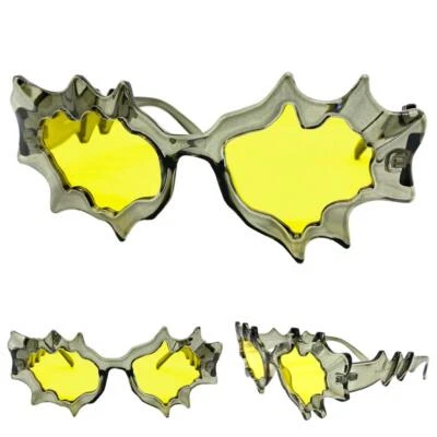 Crazy Insane Party Rave Club Costume SUN GLASSES Funky Unusual Frame Yellow Lens - Image 1 of 4