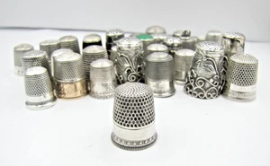 Waite Thresher Star Sterling Silver Thimble No Holes - Dents Vintage Antique - Picture 1 of 7