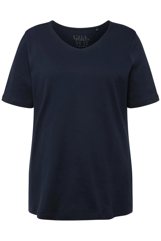 Ulla Popken Damen große Größen Shirt doppellagige Vorderseite Slim Rundhals - Bild 1 von 1