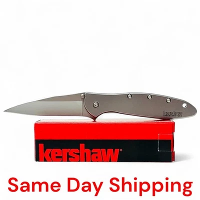 NIB New Kershaw Leek 1660 Knife 3" 14C28N Plain Blade Steel New Flag Logo - 1660 - Image 1 of 4