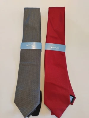 Lote De 2 Corbatas Condesa Mara Negras/Grises Y Rojas Nuevas Con Etiqueta Foto 1 de 3