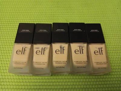 5-Elf Flawless Satin Foundation 130 SNOW Cool Pink Undertones Med.  Ships Free  - Image 1 of 2