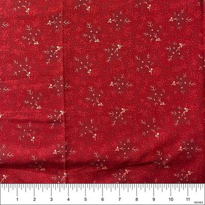 Nostalgia Red Floral Robert Kaufman Cotton Fabric for Quilt, Sew | 35 ½" x 44" - Image 1 of 2